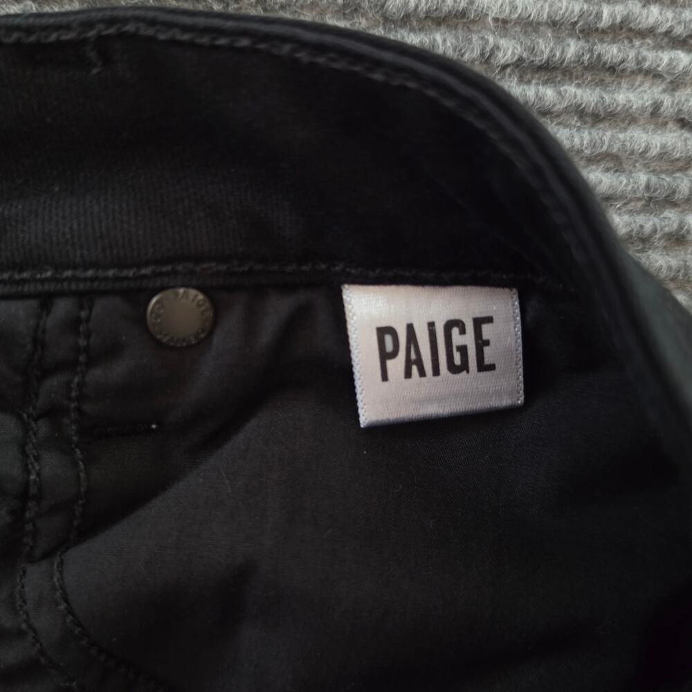 PAIGE Size 29 Leggy Ultra Skinny Black Denim Stretch Jeans - Picture 8 of 11